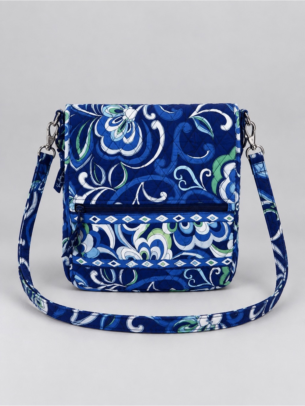 Vera Bradley Mediterranean Blue Crossbody Mail Bag Purse Quilted Retired Bohemia